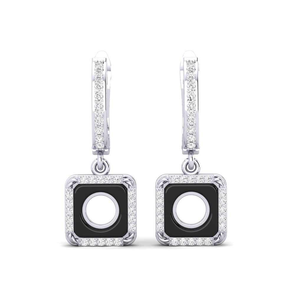 925 Prata de lei diamante-safira Brincos Feminino Snivysed