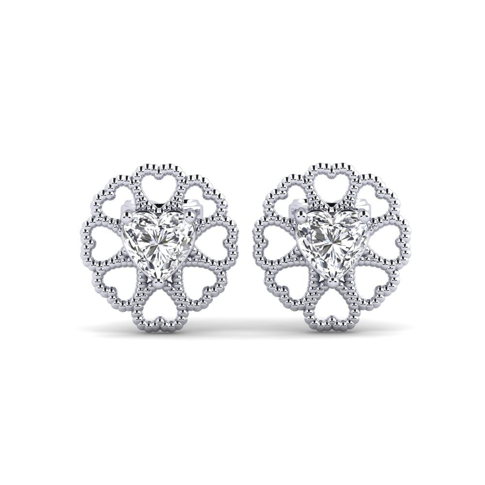 Boucles D'oreilles CHOPARD Happy Amor - Cœur En Or Blanc Et Diamants - Occasion
