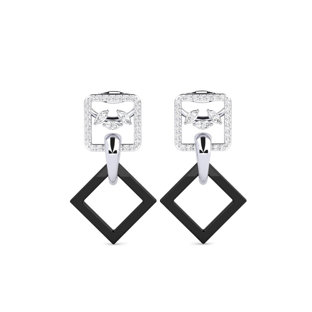 925 Prata de lei diamante-safira Brincos Feminino Snovered