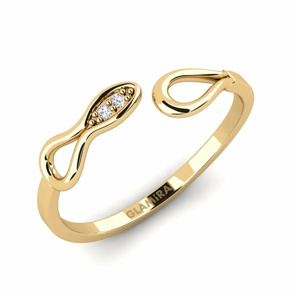 Open Rings Sodenas 585 Yellow Gold White Sapphire