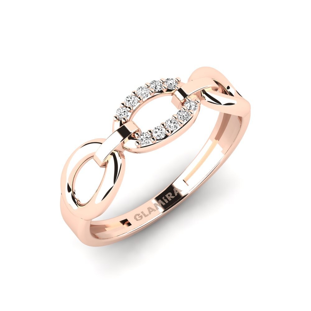14k Oro Rosa Moissanita Anillo Sognu