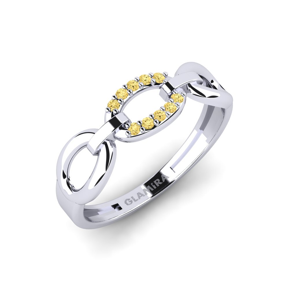 Plata 925 Diamante Amarillo Anillo Sognu