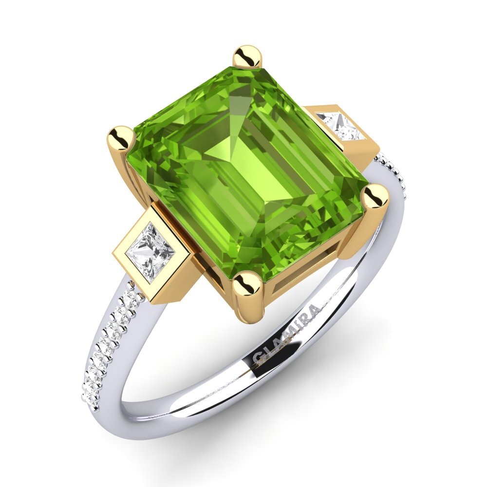 9k Oro Blanco & Amarillo Anillo de compromiso Sohniel
