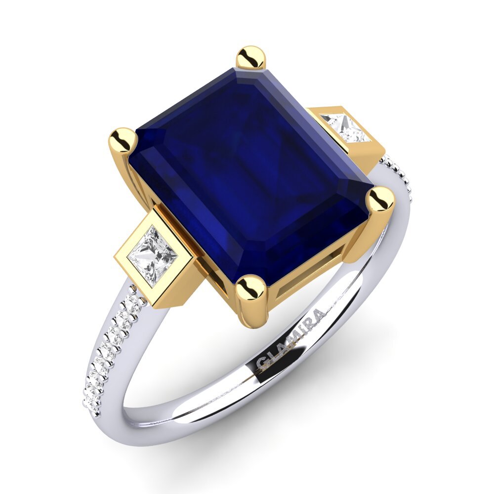 9k Oro Blanco & Amarillo Anillo de compromiso Sohniel