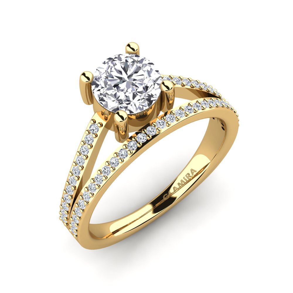14k Oro Amarillo Anillo de compromiso Solenas