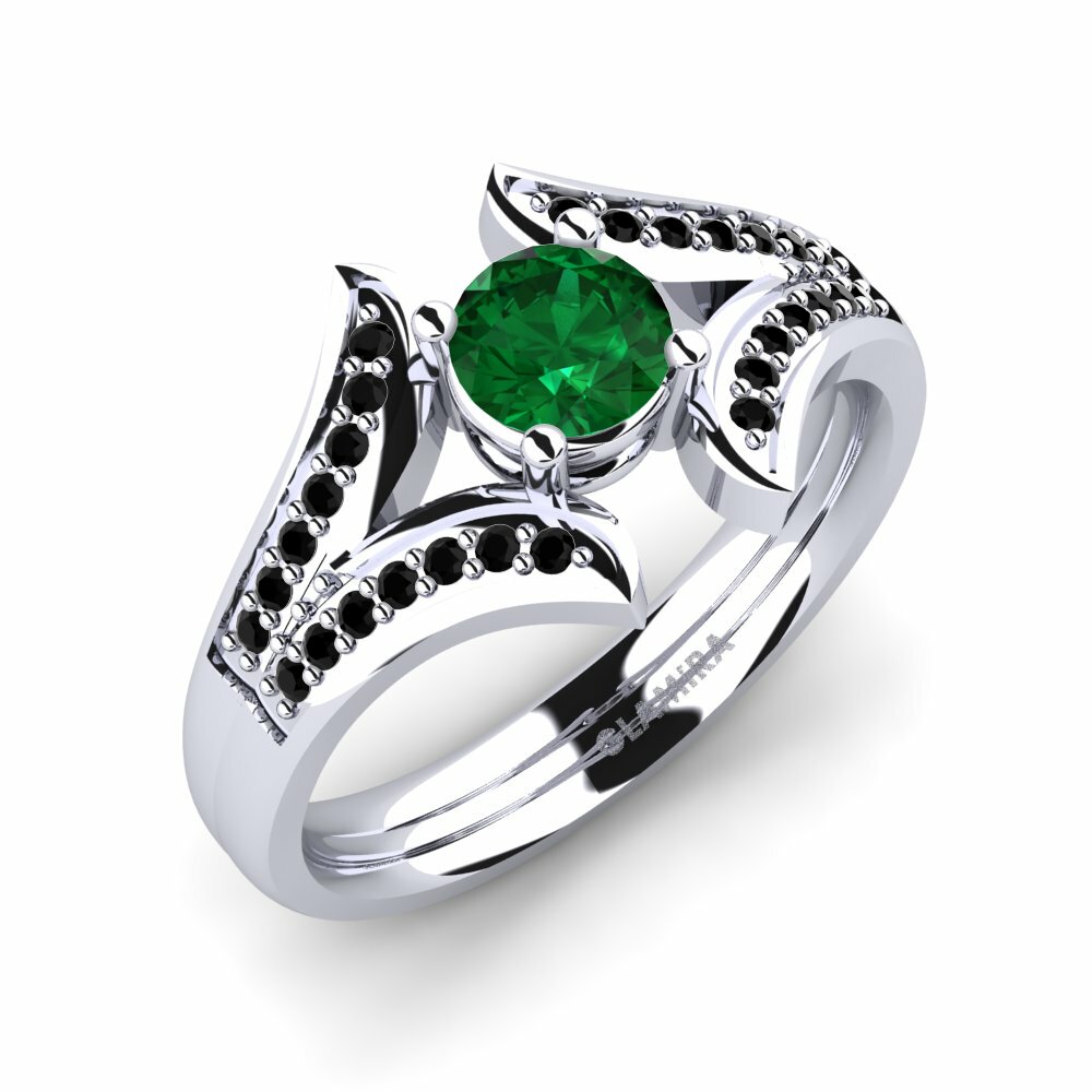 Emerald (Lab Created) Engagement Ring Solita