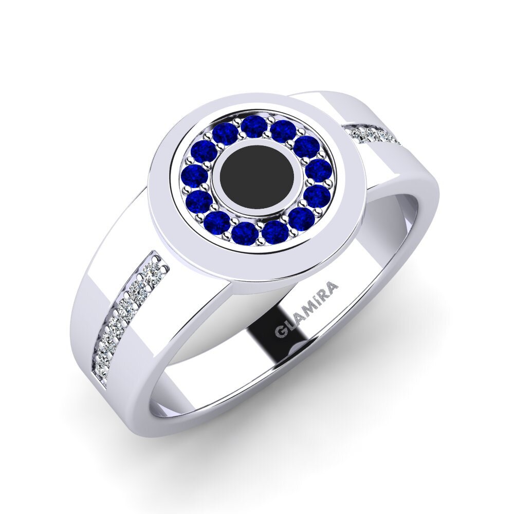 Zafiro Anillo de dedo meñique para hombre Soll