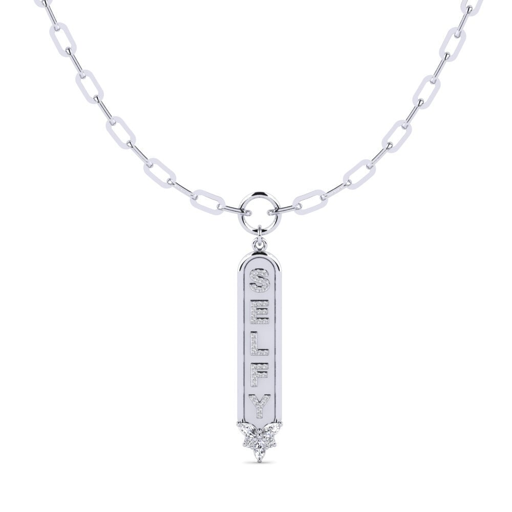 White Silver Diamond Women's Necklace Solothurn