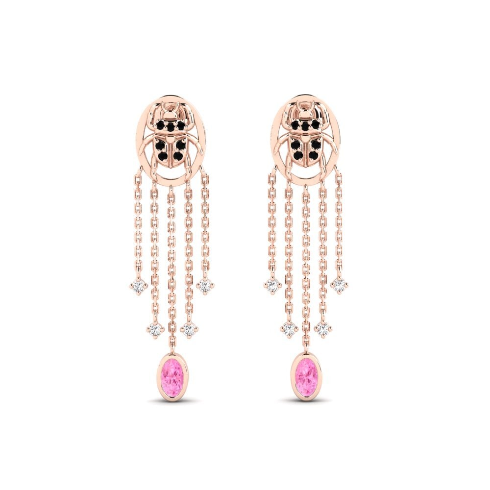 18ct Rose Gold Pink Sapphire Women's Earring Solwezi