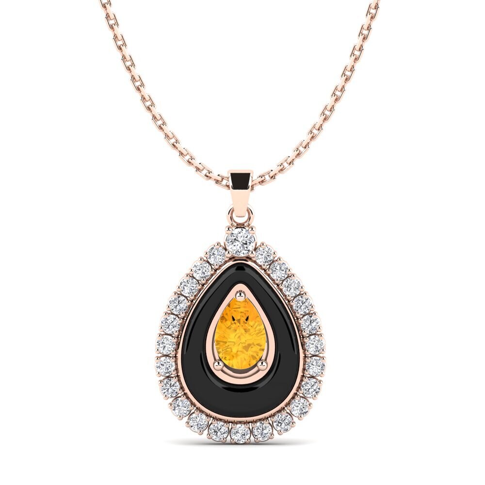 9ct Rose Gold Citrine Women's Pendant Somertz