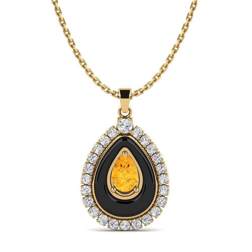 14ct Yellow Gold Citrine Women's Pendant Somertz