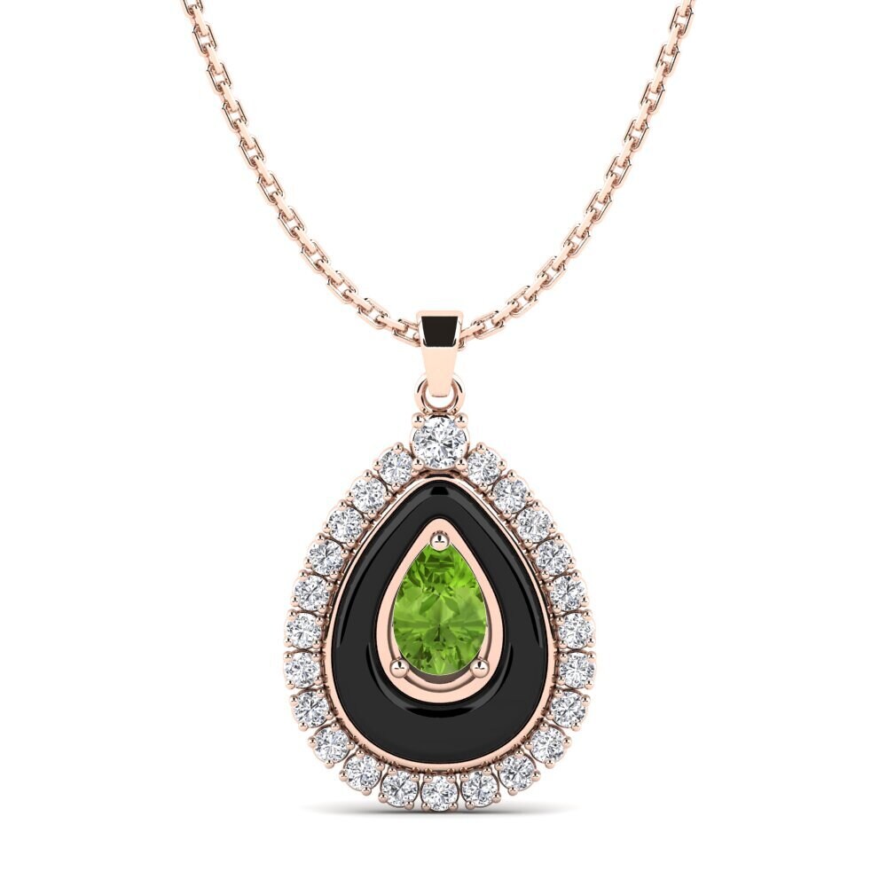 14ct Rose Gold Peridot Women's Pendant Somertz