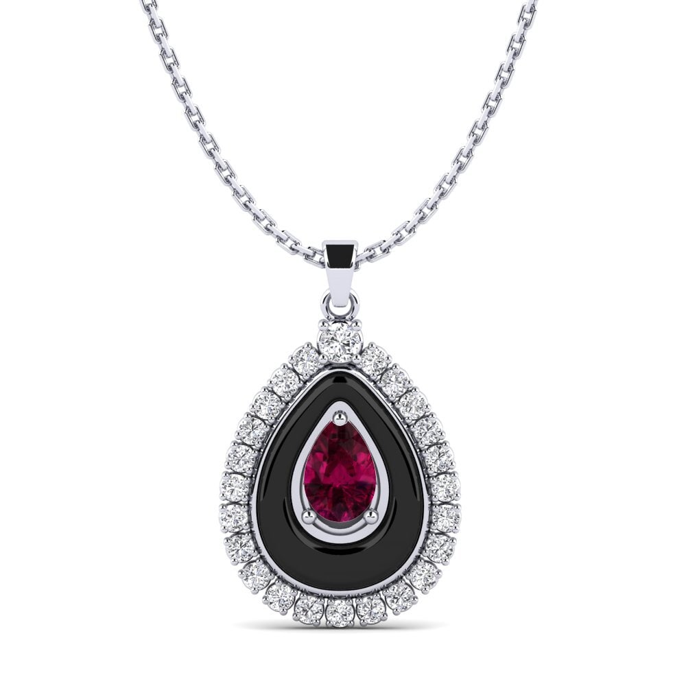 Pear Rhodolite Garnet Women's Pendant Somertz
