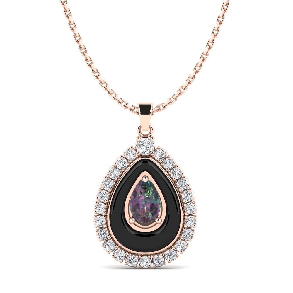 18ct Rose Gold Mystic Topaz Women's Pendant Somertz