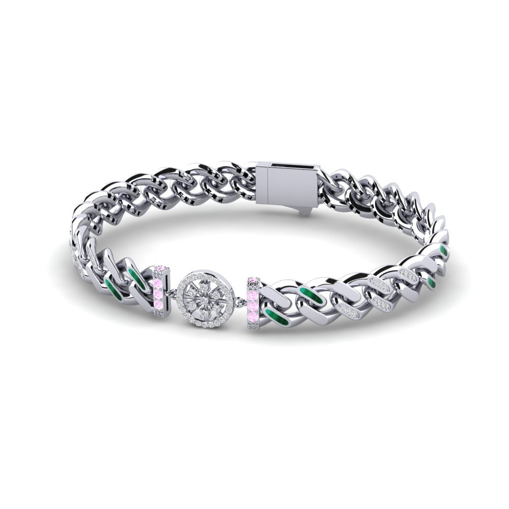 Round Pink Sapphire Women's Bracelet Somnly