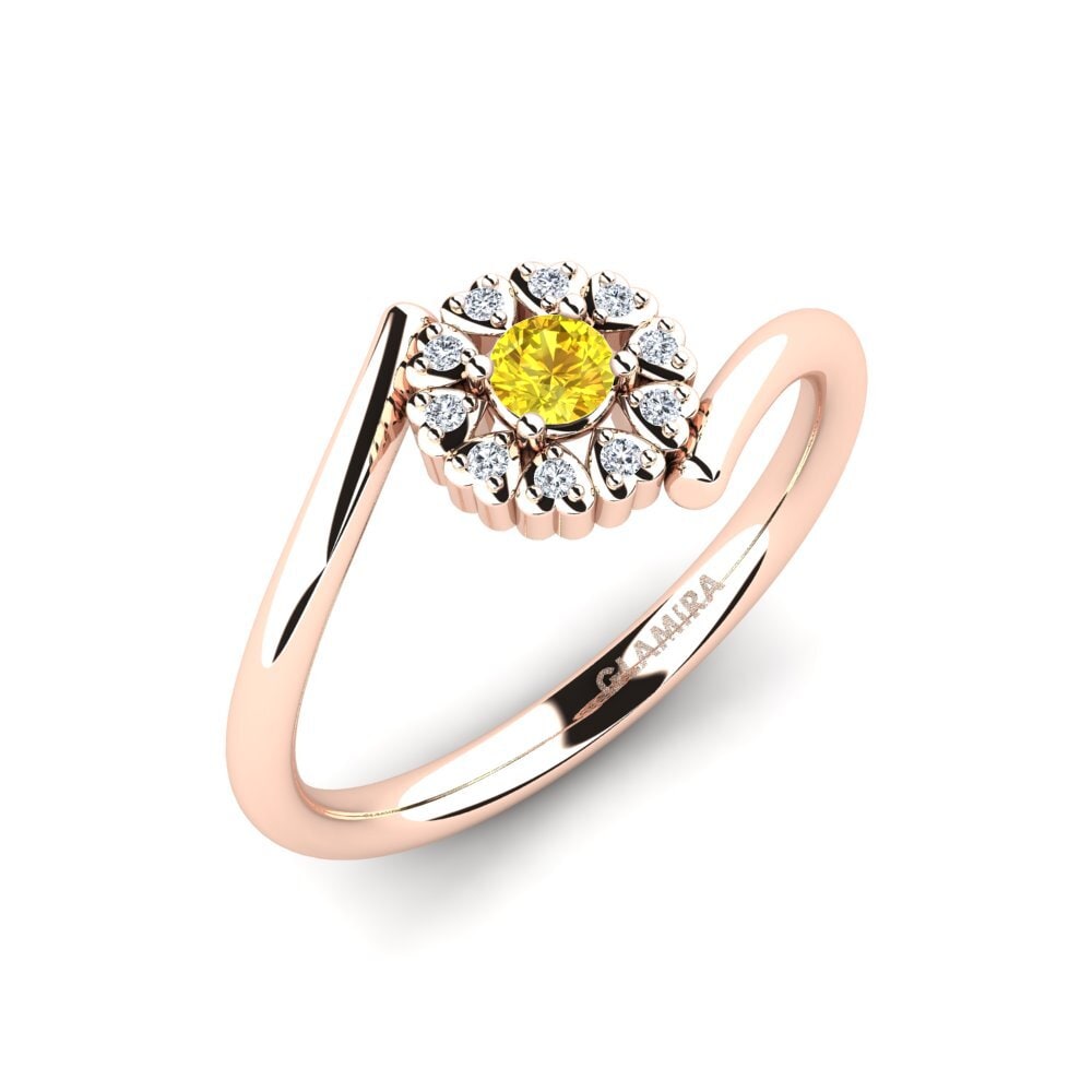 Vàng Hồng 9K Đá Sapphire Vàng Nhẫn Sophronia