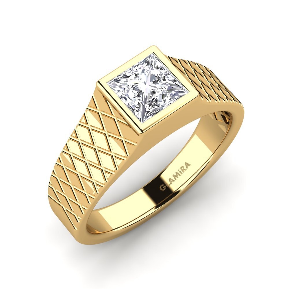 18ct Yellow Gold Lab Grown Diamond Men's Ring Sorennos