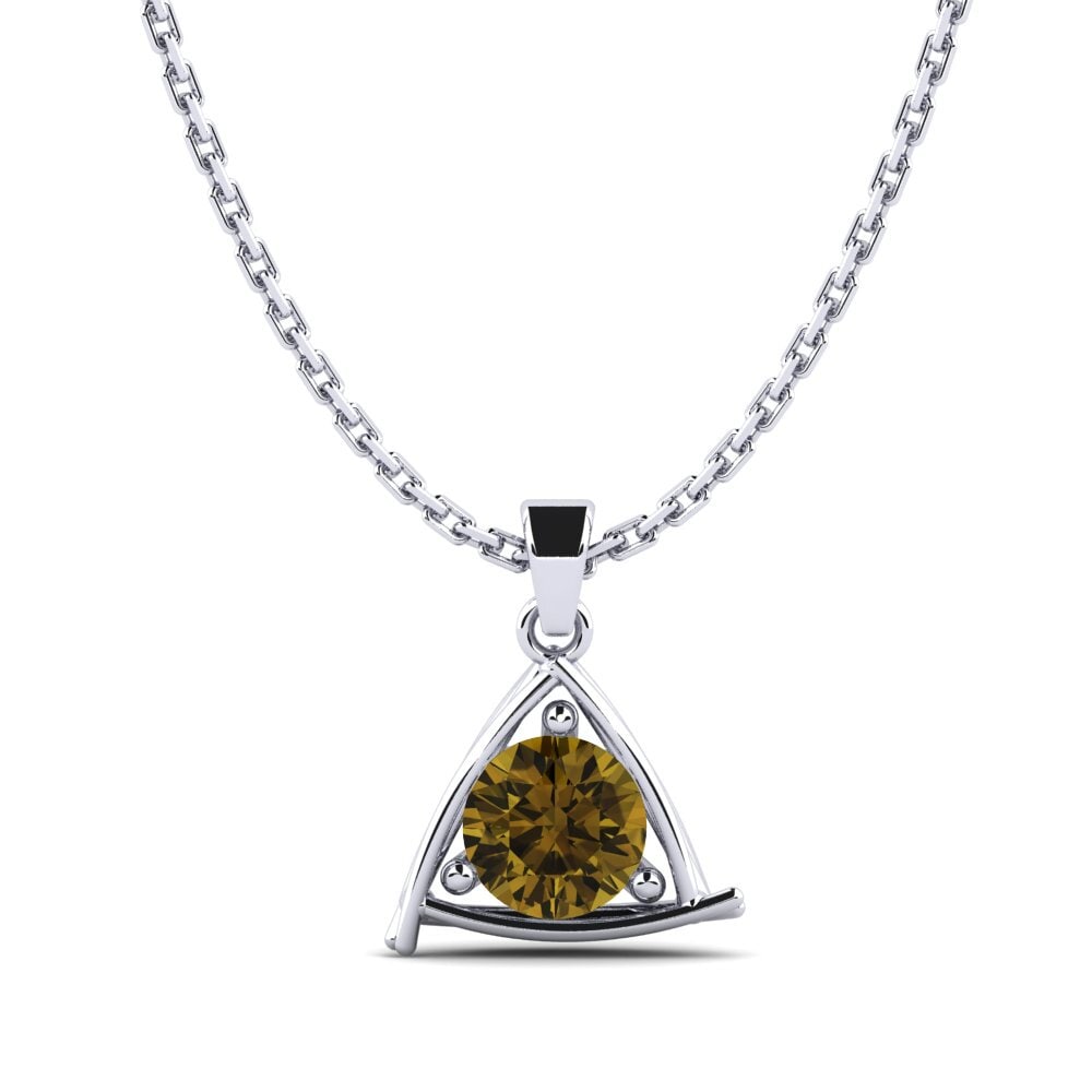 Paladio 950 Circón Marrón Colgante de Mujer Sorenson