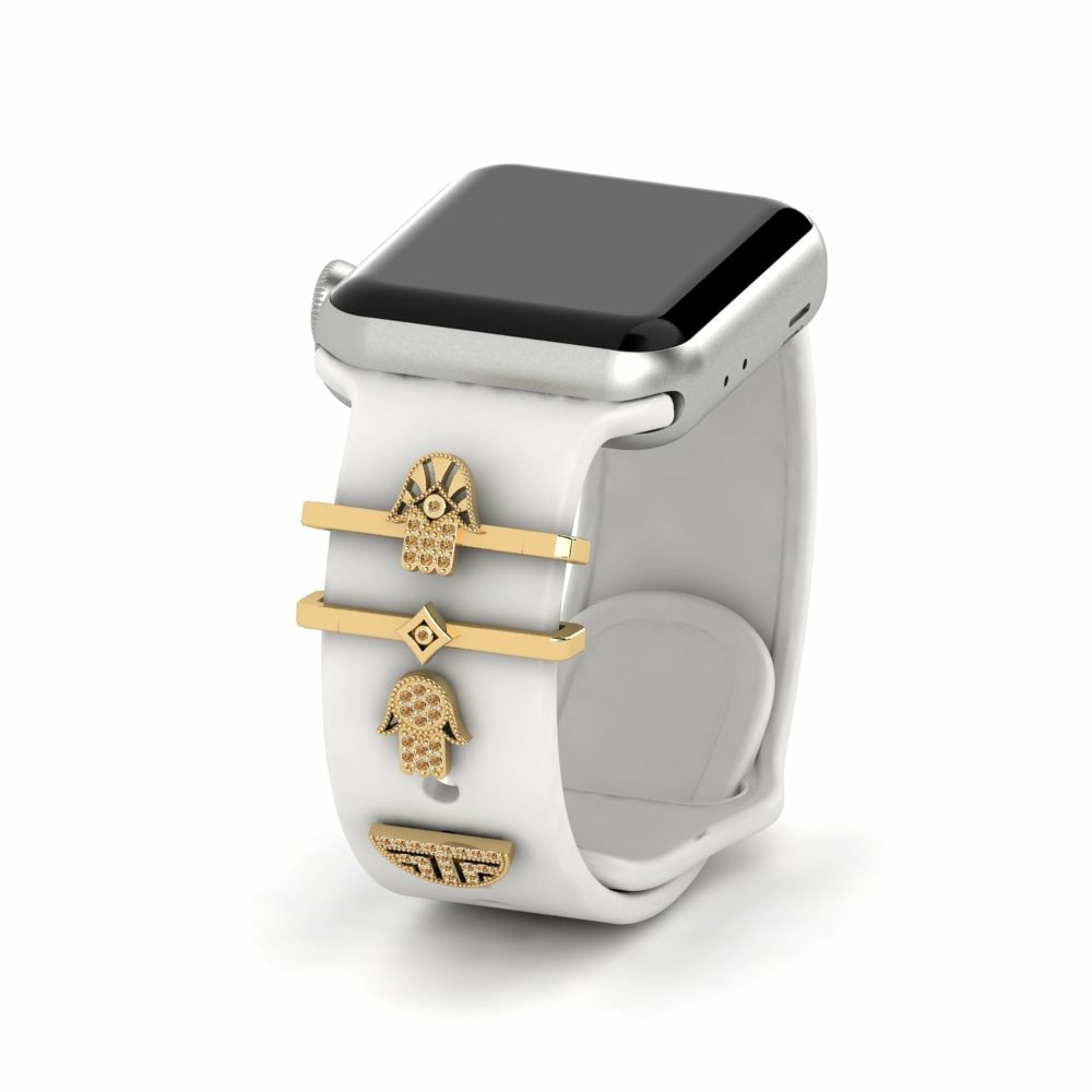 Accesorios Para Apple Watch® Sortilege - Set Oro Amarillo 585 Diamante Marrón