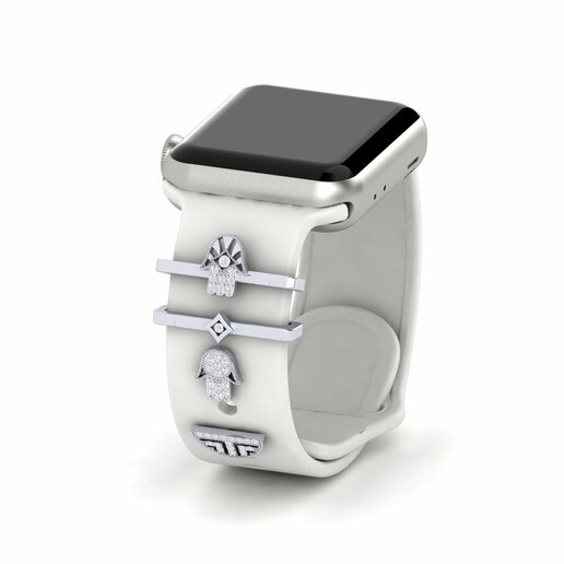 Phụ kiện Apple Watch® Sortilege - SET Bạch Kim 950 & Đá Sapphire Trắng