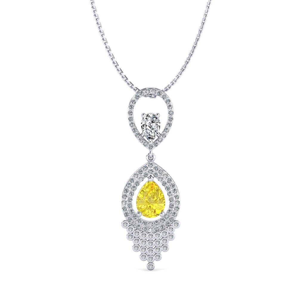 Zafiro amarillo Colgante de Mujer Soulini