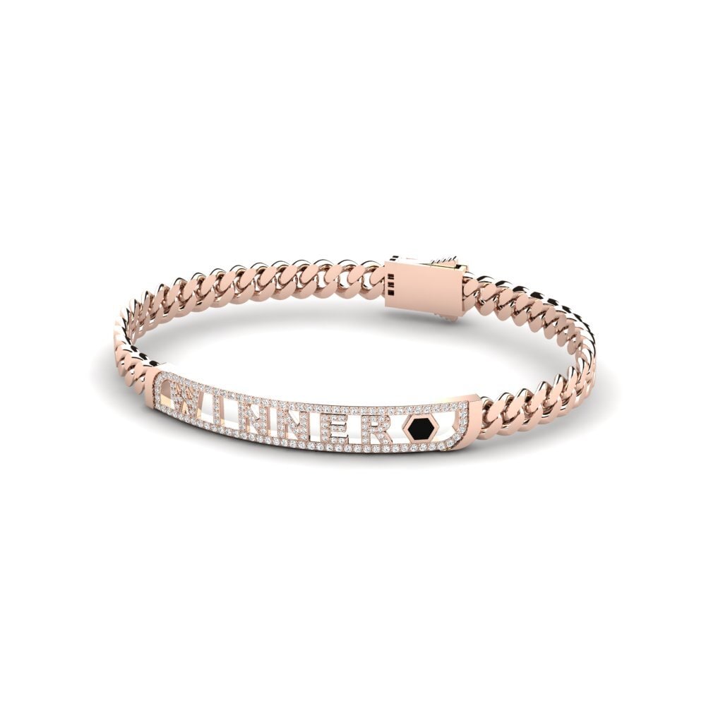 18k Oro Rosa Moissanita Pulsera para hombre Spapie