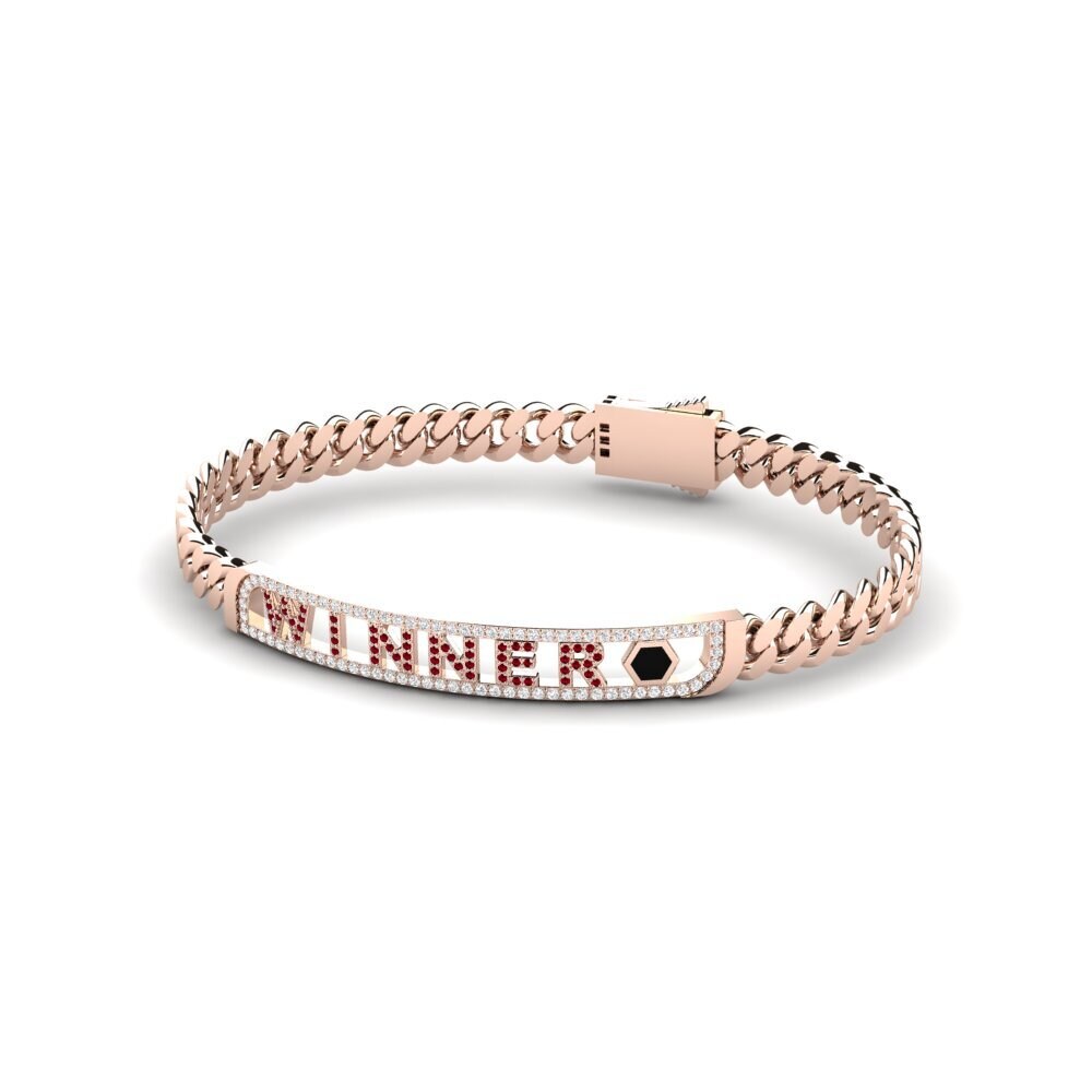 585 Emas Ros ruby-zirconia Gelang Lelaki Spapie