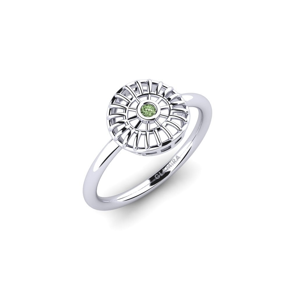 585 Bílé zlato Zelený diamant Zásnubní prsten Sparbax
