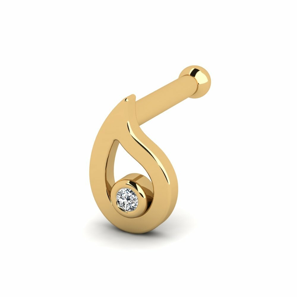 14K Geel Goud Neus Pin Spatial