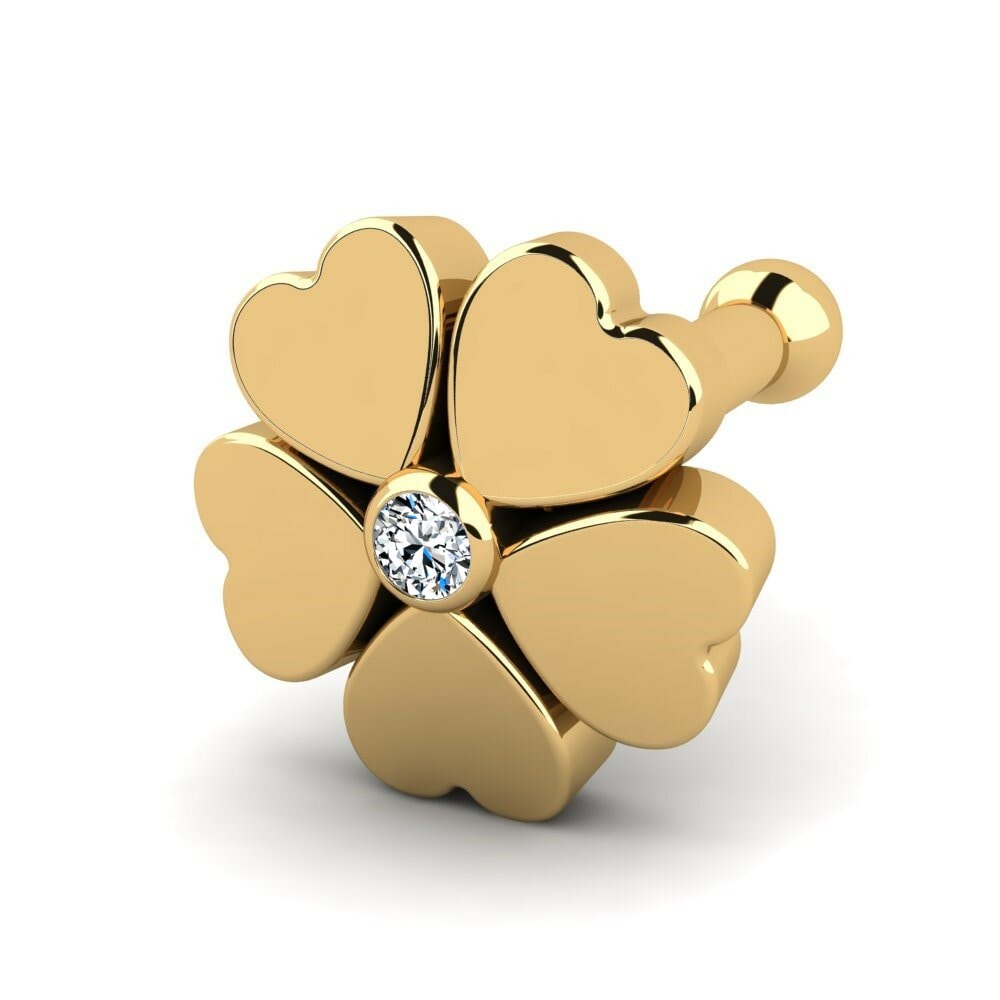 14K Geel Goud Neus Pin Spearere