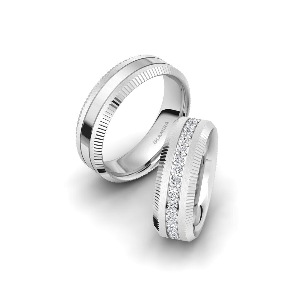 White Silver Diamond Wedding Ring Spectacular Feeling