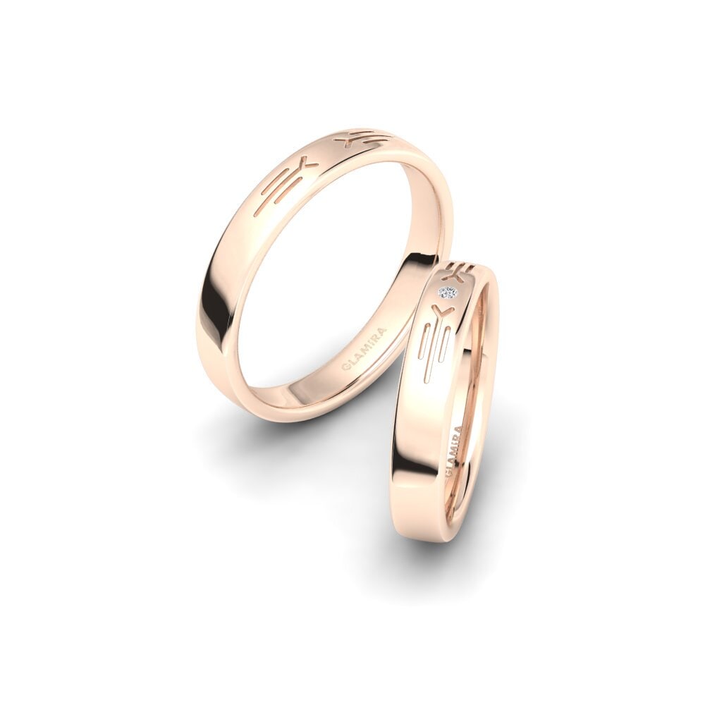 14ct Rose Gold Diamond Wedding Ring Spectacular Flower 4 mm