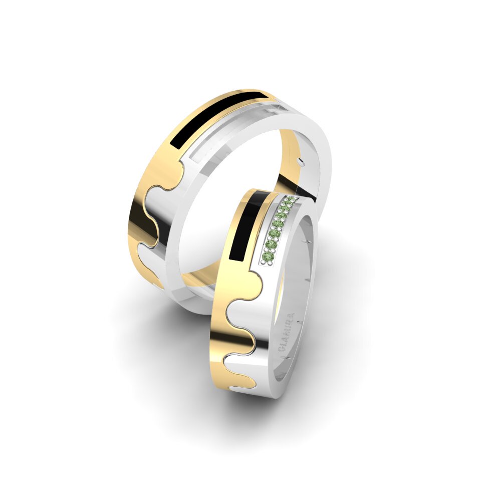 Green Diamond Wedding Ring Spectacular Ivy 6 mm