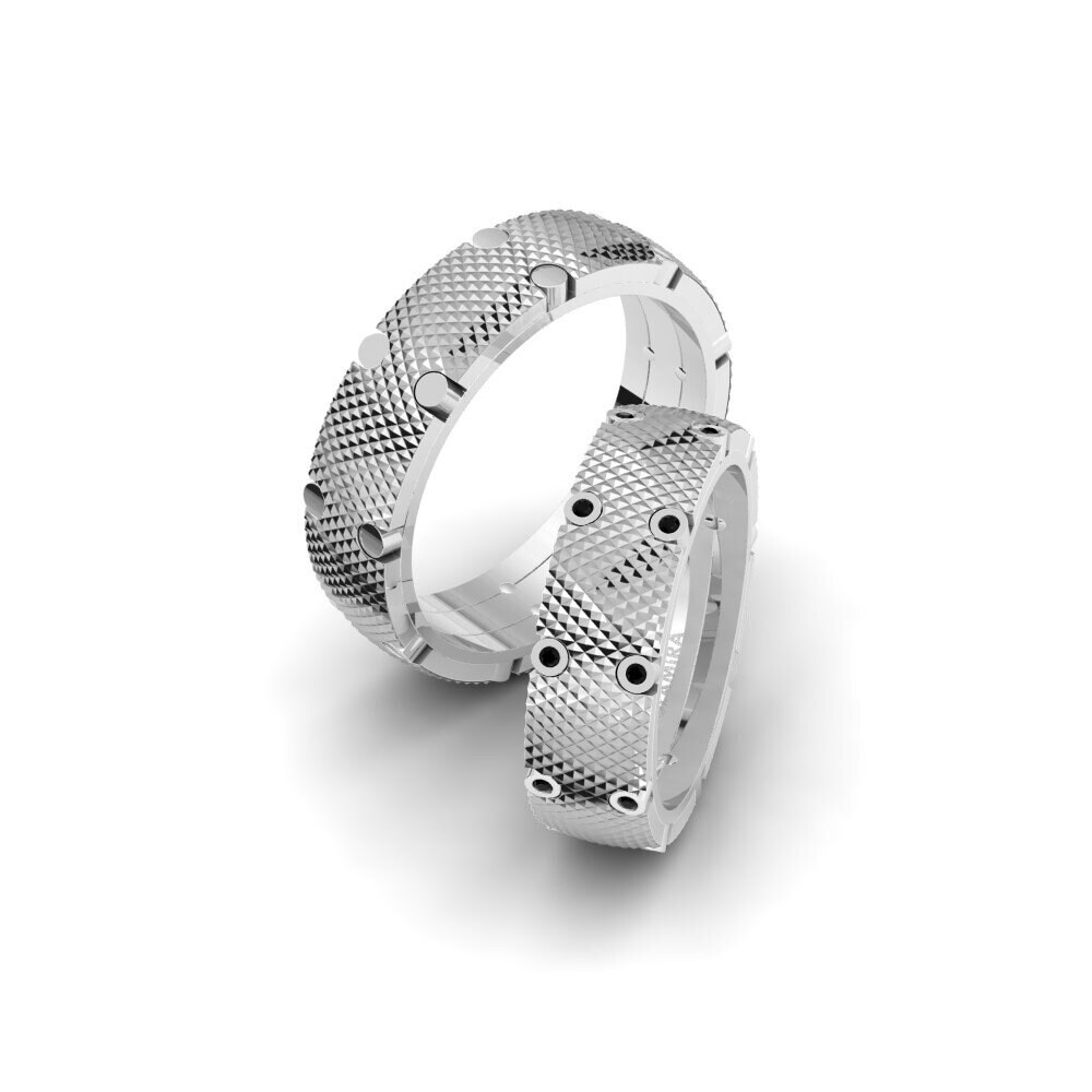 950 Palladium Black Diamond Wedding Ring Spectacular Logic 6 mm