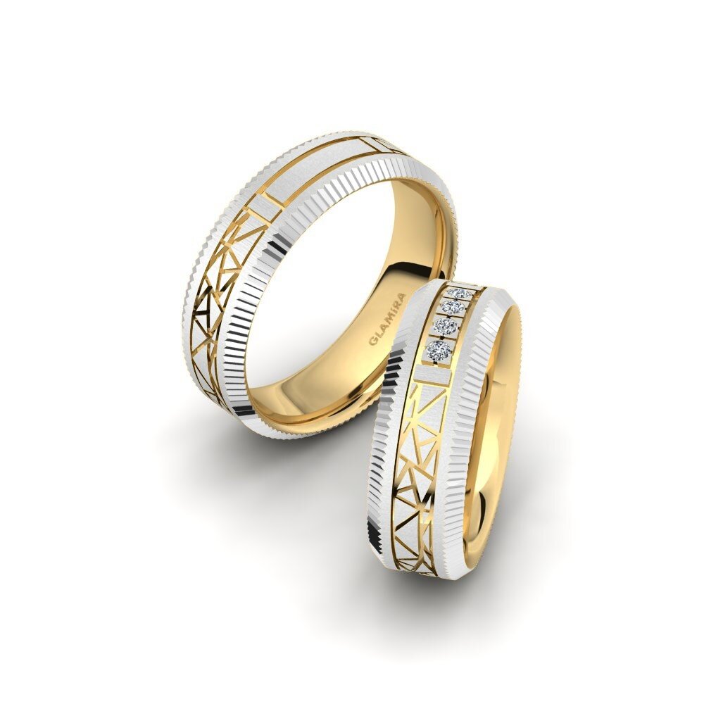 14k White & Yellow Gold Wedding Ring Spectacular Search