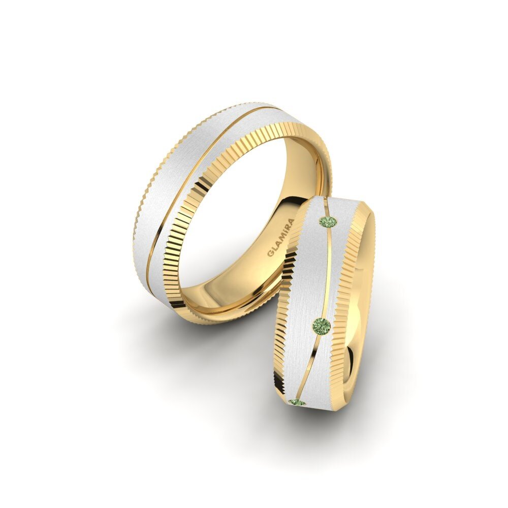Green Diamond Wedding Ring Spectacular Shiny