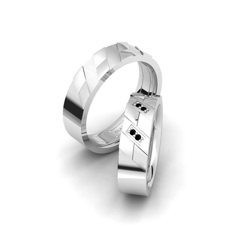 950 Palladium Black Diamond Wedding Ring Spectacular Spark 6 mm