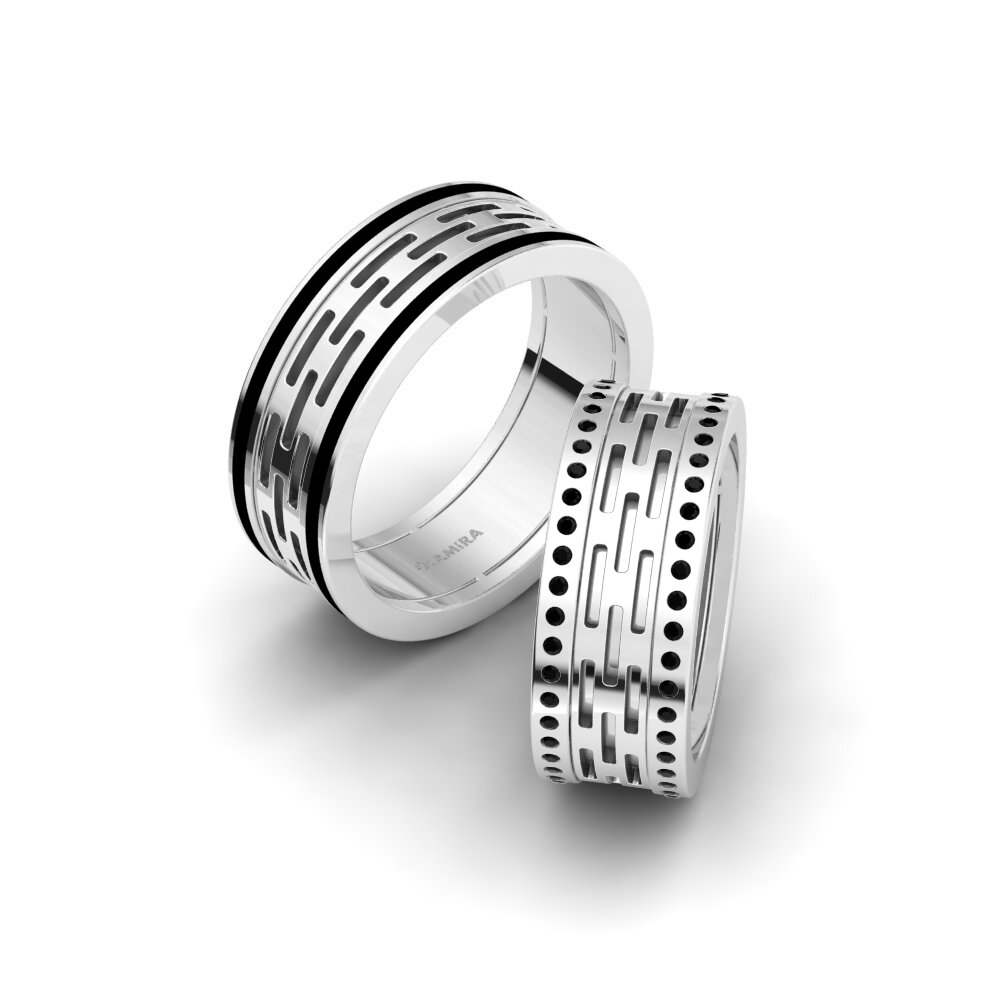950 Palladium Black Diamond Wedding Ring Spectacular Stark 8 mm