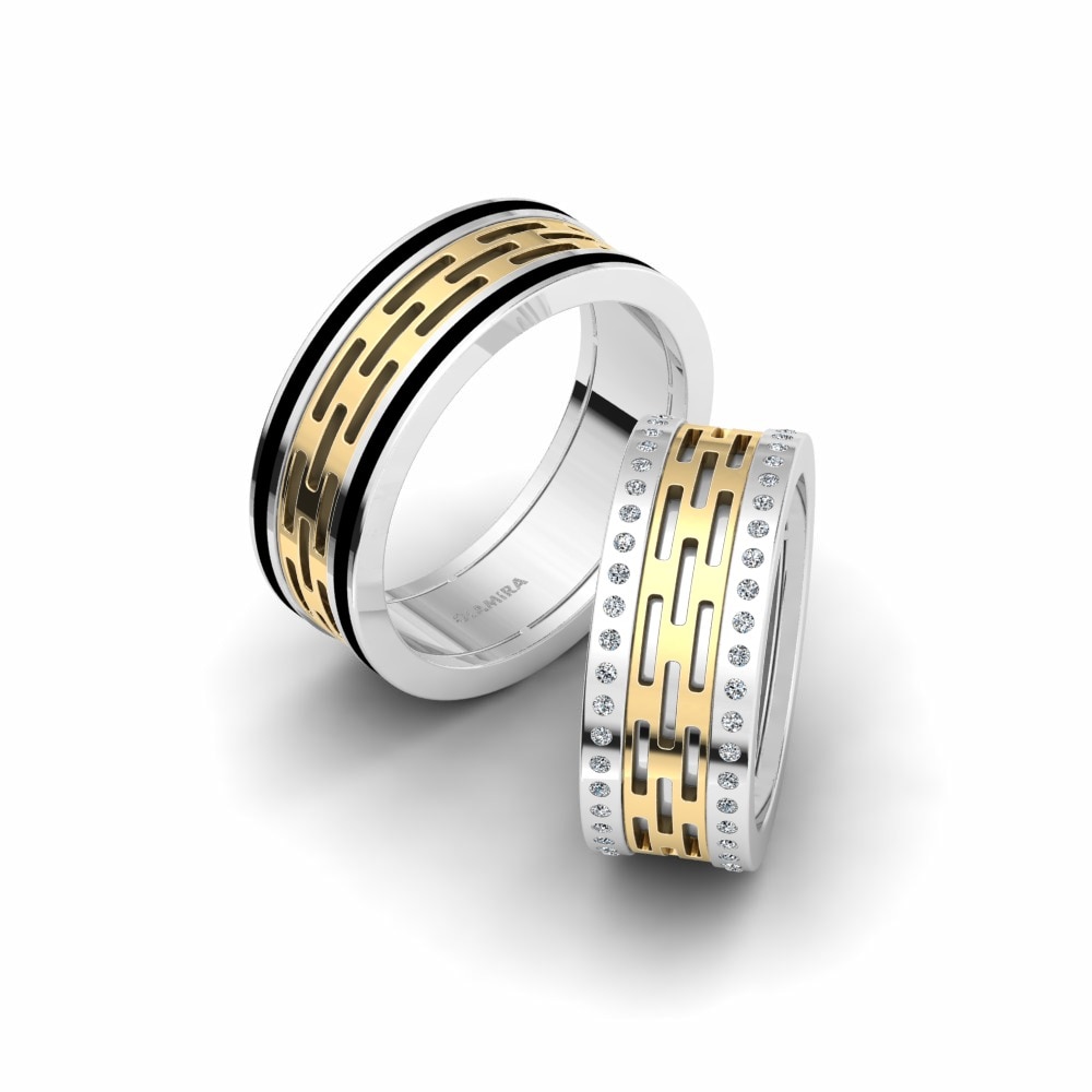 Fancy Wedding Rings Spectacular Stark 8 mm 585 Yellow & White Gold Zirconia