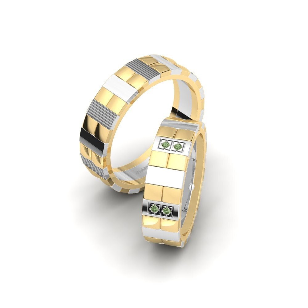 Green Diamond Wedding Ring Spectacular Swirl 6 mm