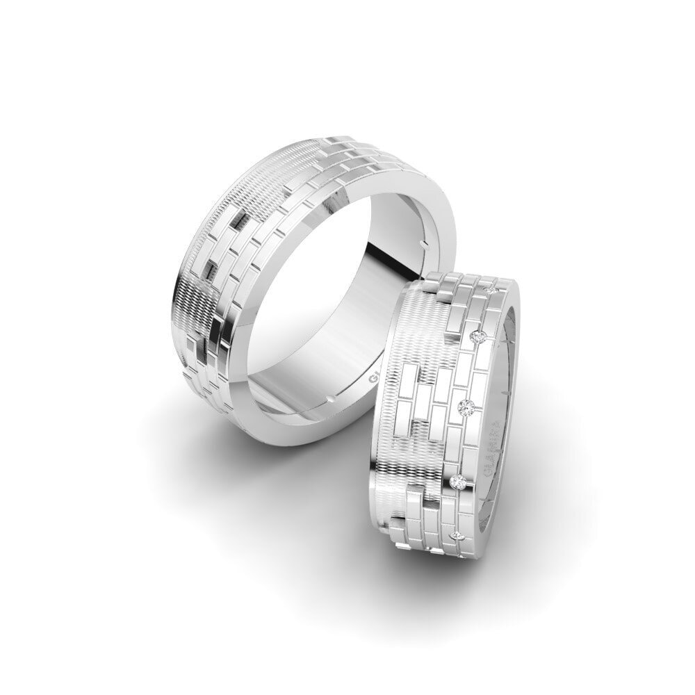 Zafiro blanco Anillo de boda Spectacular Twinkle 8 mm