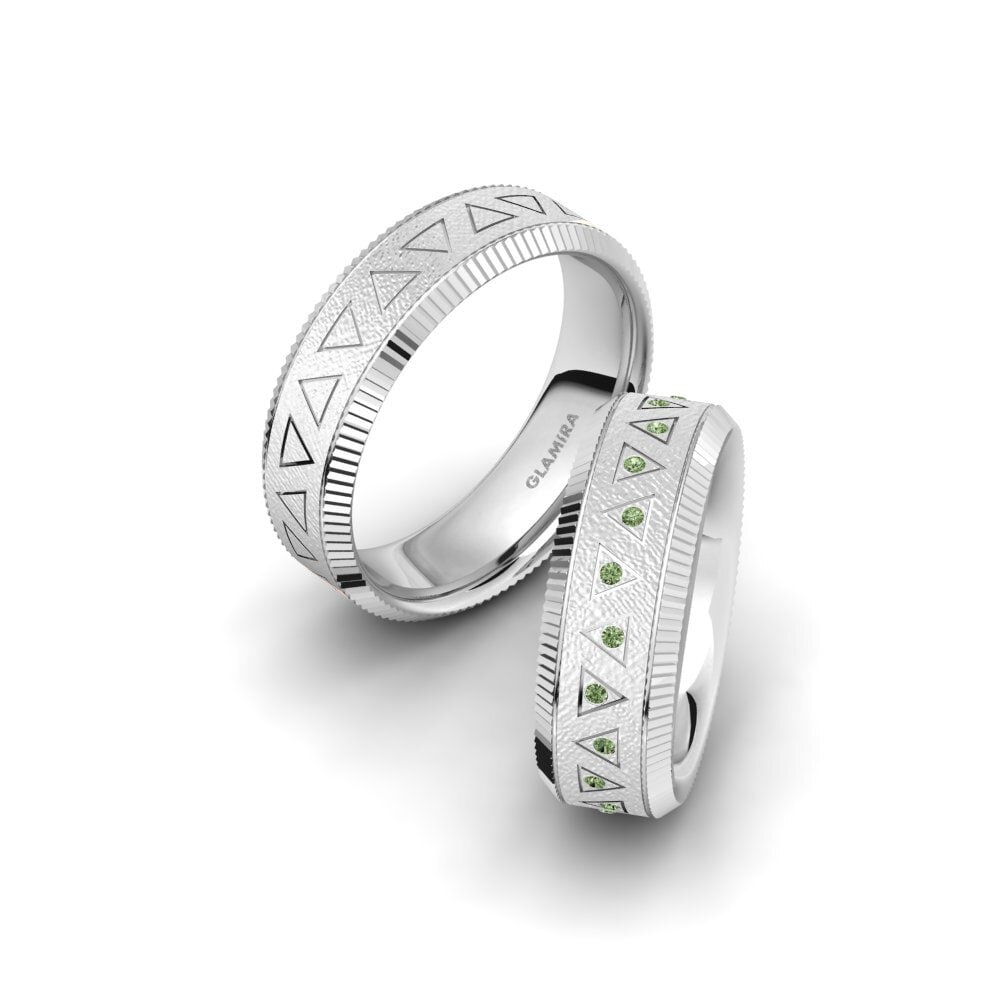 Green Diamond Wedding Ring Spectacular Unity