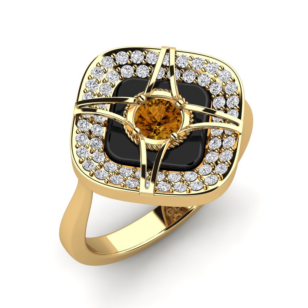 14ct Yellow Gold Brown Zircon Ring Speelman