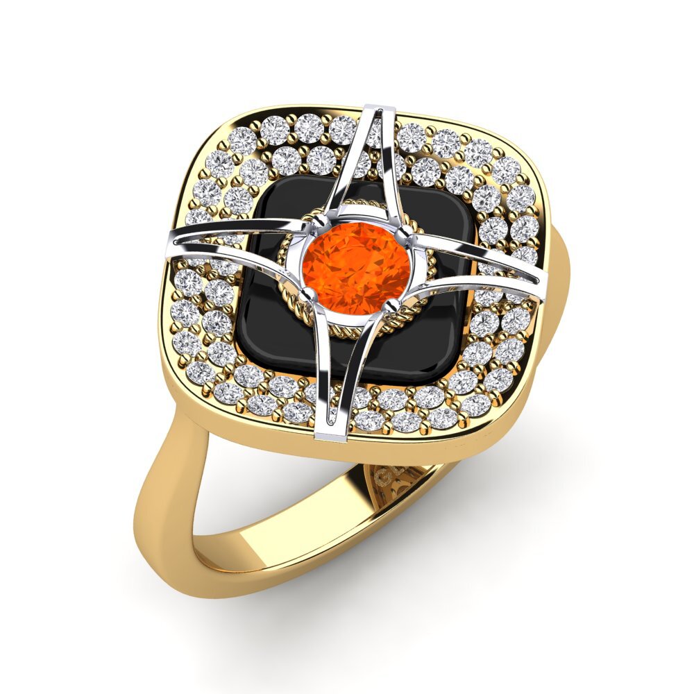14ct Yellow & White Gold Fire Opal Ring Speelman
