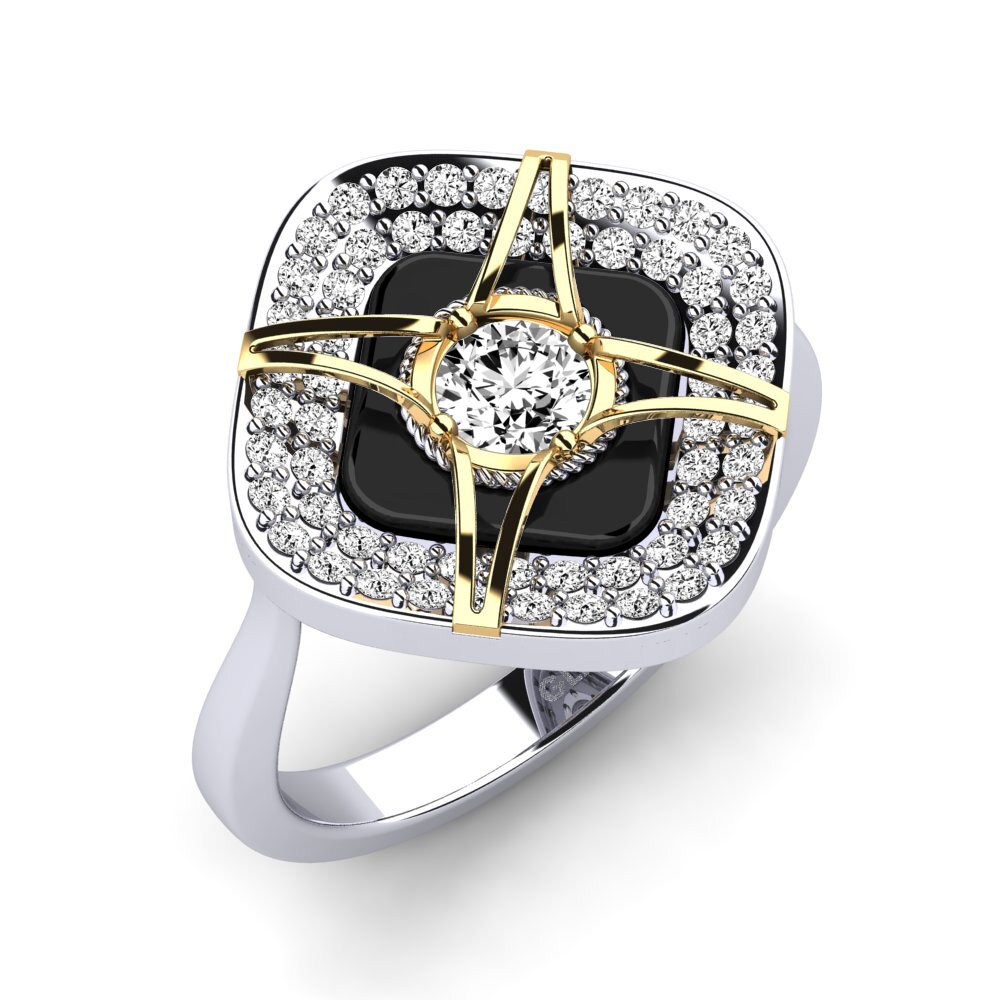 14ct White & Yellow Gold Moissanite Ring Speelman