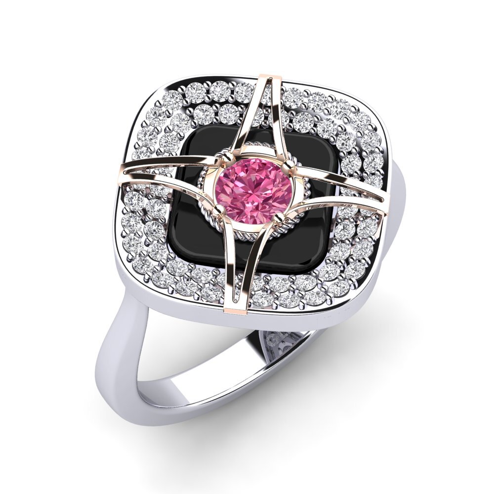 14ct White & Rose Gold Pink Tourmaline Ring Speelman