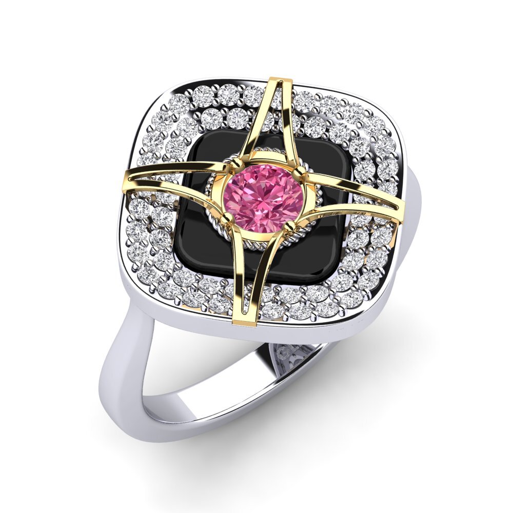 18ct White & Yellow Gold Pink Tourmaline Ring Speelman