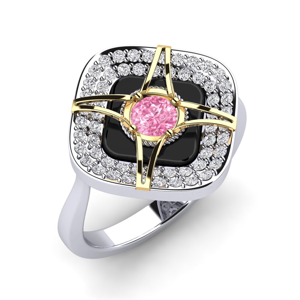 9ct White / Yellow Gold Pink Sapphire Ring Speelman