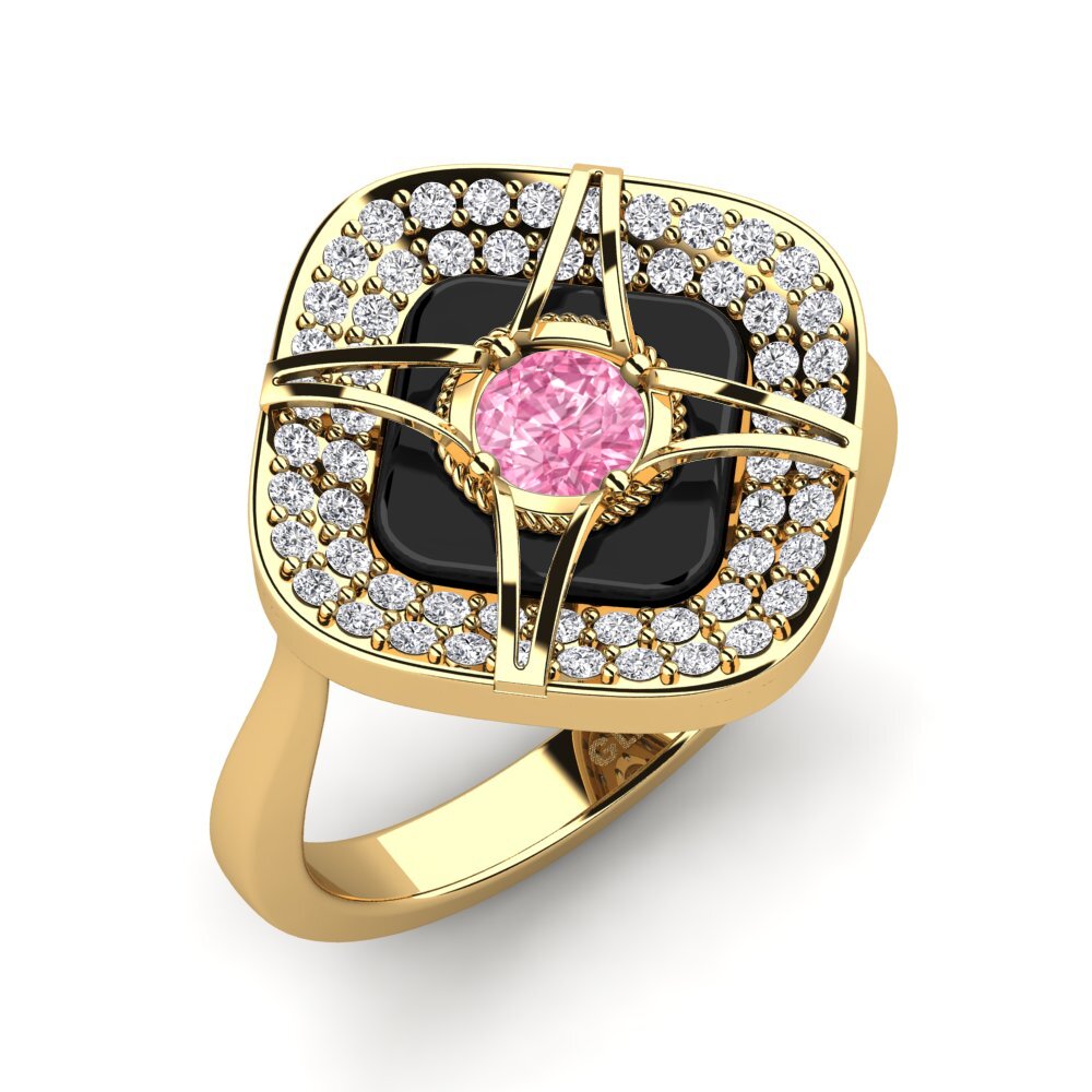 14k Yellow Gold Pink Sapphire Ring Speelman