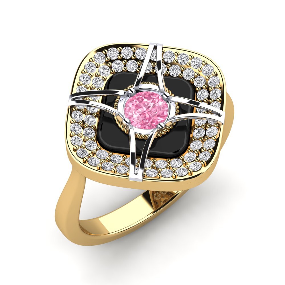 14ct Yellow & White Gold Pink Sapphire Ring Speelman